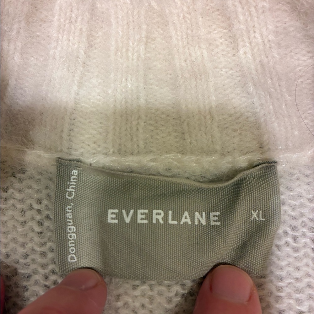 Everlane The Alpaca Cropped Crewneck Sweater Snow Women's XL - Picture 6 of 7